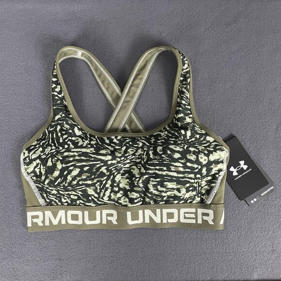 Under Armour Sports Bra Womens Medium Green Camo DFO Crossback Mid Printed - Picture 1 of 13